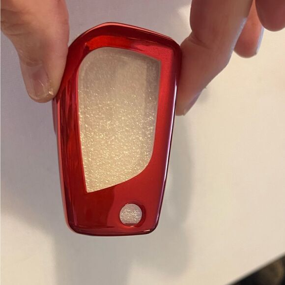 Toyota Logo key fob Keychain in Red leather with Red key fob case NWT - Picture 3 of 10